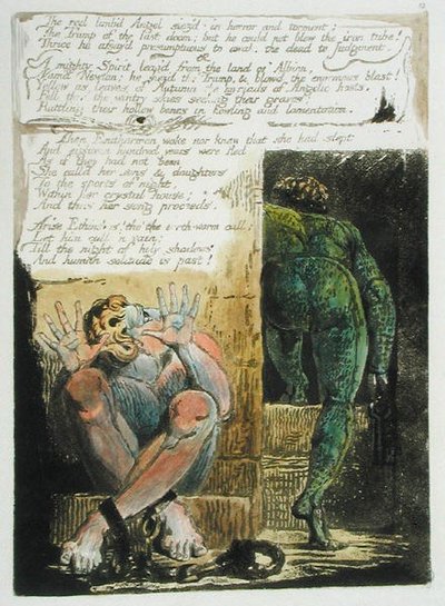 The red limbd Angel..., plate 15 from Europe. A Prophecy by William Blake